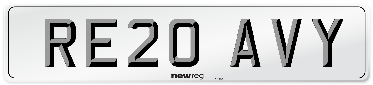 RE20 AVY Number Plate from New Reg